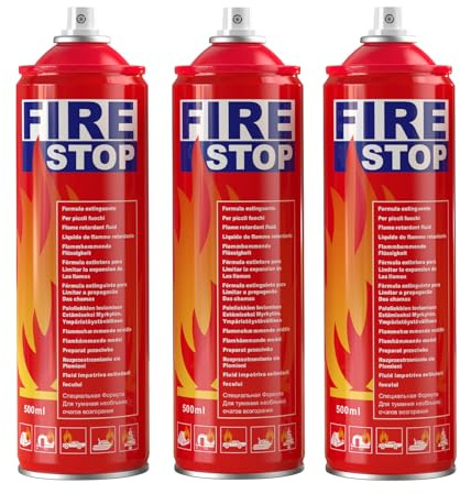 AmzBoom 3-Pack Fire Extinguisher for Home, Kitchen, Car, Boat - ABCK Class Extinguisher with Mounting Bracket - Compact & Portable for Emergency Use.