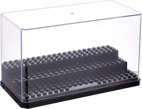 MIXMIO Minifigure Display Case, 3 Layer Display Case for Minifigure Action Figures Blocks, Acrylic Display Case for Figures Dustproof for Collection Bricks Blocks Toys ,Models Minifigures (Black)