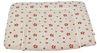 Sterntaler Wickelauflagenbezug Bauernhof - Bezug für Wickelauflage aus saugfähigem Frottee mit abtrennbarem wasserundurchlässigem Mittelteil - zum bequemen Wickeln - Ideal für jeden Wickeltisch, ecru