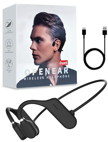 Inductivv Bone Conduction Headphones Sound Revv Open Earphones Wireless Bluetooth Running Headphones with Mic, IP56 Waterproof, Lightweight and Comfortable Fit Sport Bone Conduction Earbuds & Exercise