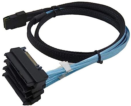 OSALADI 0.5m Cable Mini Sas Puertos Para Discos Duros Ssd Con Conector Estrecho y Cierre De Inoxidable Compatible Con Controladoras y Pcie
