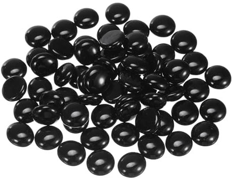 QUARKZMAN Perle di vetro da fuoco per focolare, rotonde, ghiaia, ciottoli, riempitivi riflettenti, per piscine, acquari, 1000 g/2,2 lbs, nero