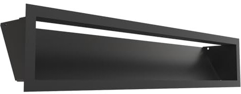 Kratki LUFT Griglia di ventilazione 12x60 cm stretta nera - Griglia metallica per camini e sistemi di riscaldamento, rettangolare, verniciata a polvere, per montaggio a parete, funzionale e decorativa