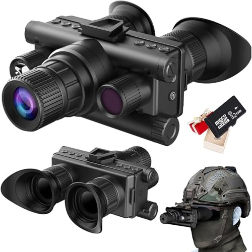 Jumelles de vision nocturne, enregistrement 4K, zoom numérique 8x, photos 40 MP, portée de vision de 600 m, lunettes infrarouges avec lumière tactique, carte SD 32 G