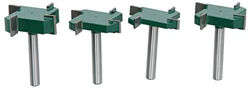 Baxnore Jeu de 4 fraises à rainurer en T à 4 cannelures, en acier au carbone allié 45, tige de 6 mm, pour rainurage manuel CNC