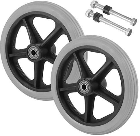 Mikinona 2Pcs Front Wheels for Wheelchairs Durable Replacement Wheelchair Parts Smooth Wear Resistant Wheel Casters for Walkers and Mobility Devices