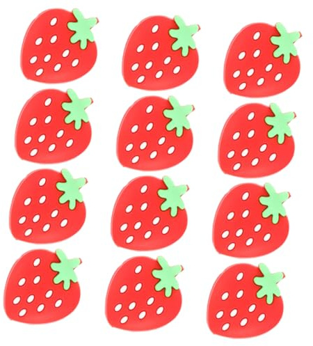 WOONEKY 12piezas Amortiguadores De para Raquetas De Tenis Forma De Fresa Amortiguador De Vibraciones