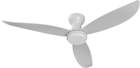 AFX BNKN523W Banks 52 Inch Ceiling Fan | 3 Blade Modern Indoor Outdoor Fan with Integrated LED Downlight and Wall Switch | Reversible DC Motor | Adjustable CCT 2700K-5000K | White Finish | Wet Rated