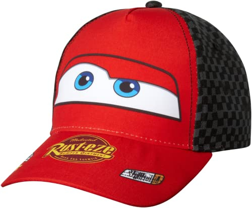 Disney Pixar Cars Kids Baseball Cap, Lightning McQueen Cotton Adjustable Snapback Hat for Boys, Age 2-4 Years, Checkered