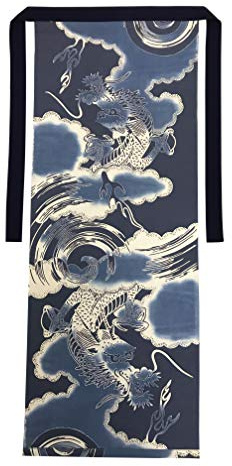 Edoten Fundoshi - Ropa interior cómoda fabricada en Japón, 100% algodón, diseño de dragón, Dragón (azul marino), talla única