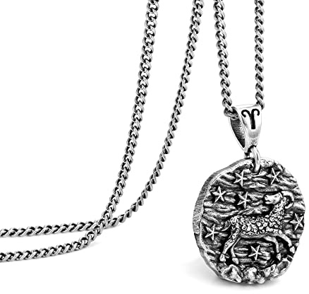 Kedja herr, halsband med stjärntecken hänge för män, rostfritt stål 12 konstellationskedjor, astrologipräglat hängsmycke, halsband, perfekta födelsedagspresentidéer för kvinnor och män, 20+2