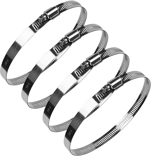 4 Pezzi 141-165mm Fascette Stringitubo in Metallo di Grandi,Fascette Per Canali In Acciaio Inossidabile 304,per il Fissaggio di Tubi Tubazioni del Carburante,Tubi di Ingresso e Uscita