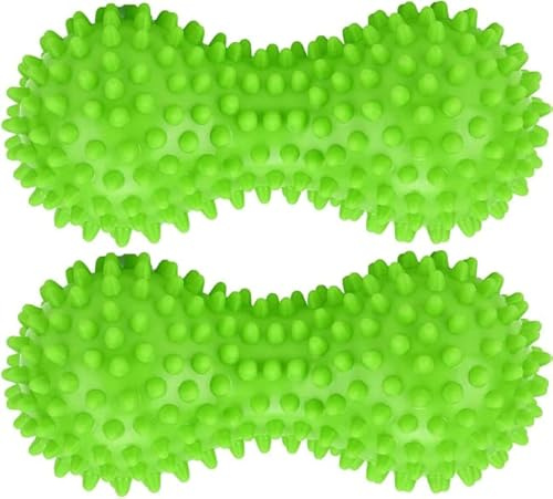 Therapist's Choice® Pack of 2 Soft Spiky Massage Peanut Balls, Stress Reflexology, Porcupine Sensory Peanut Ball Set
