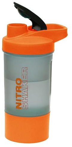 Bolt Shaker Bottle 700ml/ On The Go Insulated Mug 320ml / Oasis Water Bottle 950ml / Mono Me Insulated Flask 690ml with Cup 290ml / You & Me Tumbler 690ml with Cup 230ml (Nitro Shaker, Orange - 600ml)