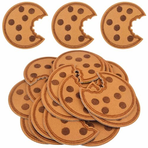 Aufnäher Zum Aufbügeln Cookies Kekse Bestickt Stoffaufkleber Keksaufnäher Patch Gesticktes Etikett Gebügelt Gesticktes Abzeichen DIY Keks-Stickerei für Hüte Schuhe Taschen Kleidung (20)