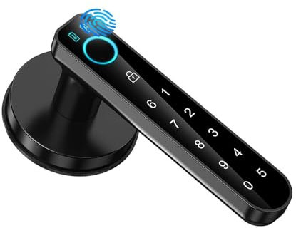 Serrure Biometrique,Serrure Intelligente,Serrure Empreinte Digitale,9 en 1,avec Clavier Tactile Et Fonctions Intelligentes,Convient Aux Portes d'Entrée,Aux Maisons,Aux Bureaux, Aux(Noir)