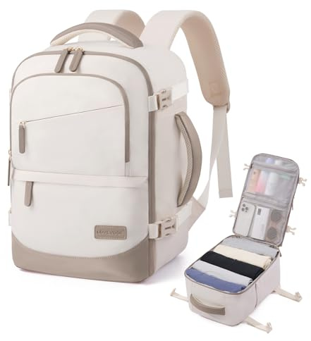 LOVEVOOK Cabin Bags 40x20x25 for Ryanair, Travel Backpack with 3 Front Pockets, Hand Luggage Bag with Dry and Wet Separation, Small Under Seat Carry-on Bag Rucksack for Travelling Airplanes Flight