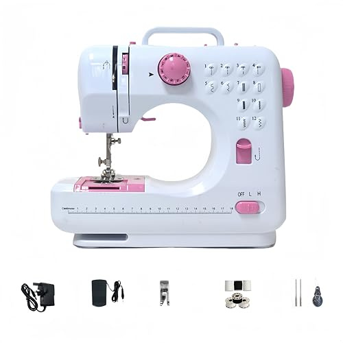 Sewing Machine with Foot Pedal for Beginner, Small YUMILI FHSM-505 UK Plug