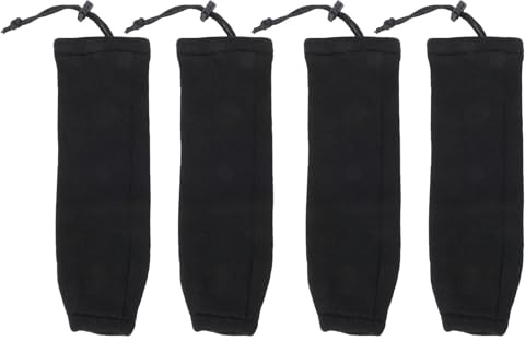 Fundas para defensas de Barco (Paquete de 4), de Fibra acrílica Negra, para defensas de Tubo de Doble Ojo y Cuerda Central, con Ajuste ceñido y protección Solar, 23 x 65 cm