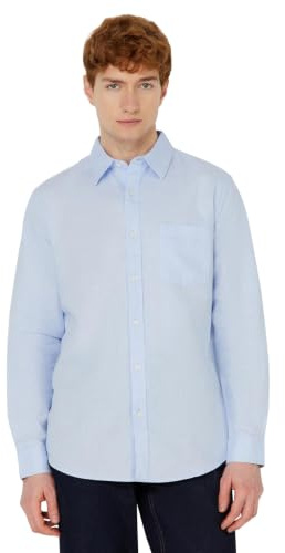 Amazon Essentials Men's Regular-Fit Long Sleeve Linen Blend Shirt
