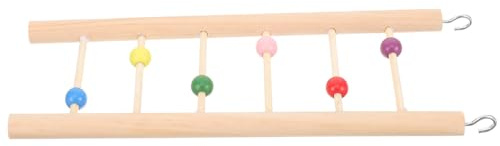 Toyvian Échelle d'escalade en Bois Naturel pour Perroquet 25 CM 6 Marches d'Entraînement Suspendu pour Cage d'Oiseau Échelle d'escalade Sécurisée pour Perruches et Petits Oiseaux