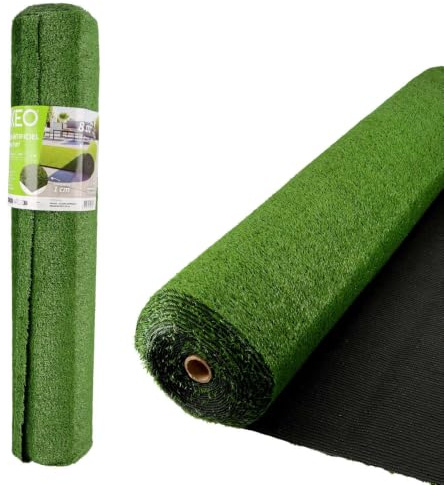 Oxeo Gazon synthétique Artificiel Rouleau 8m2-750g/m2 - Épaisseur 1cm - Pelouse synthétique Balcon, terrasse, Patio - Effet Naturel