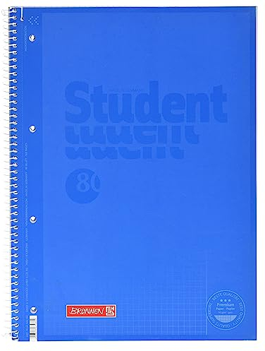 BRUNNEN Collegeblock Premium Student Colour Code | A4, Lineatur 26, 80 Blatt, azur