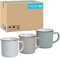 Tassen 36er Set Emaille Optik in weiß braun und grau - Retro Keramik Kaffeebecher in 300ml für Tee Kaffee Cappuccino - Süße Kaffeetassen spülmaschinenfest und mikrowellengeeignet als Geschenk