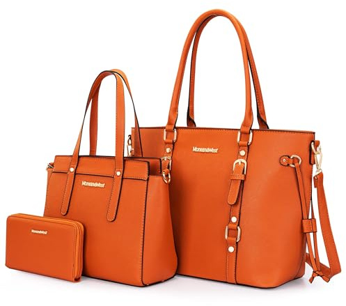 Montana West 3PCS Purses for Women Tote Bag and Wallet Set Shoulder Satchel Crossbody Bags Leather Handbag for Gift Travel Casual Work MWC3-C032WOR