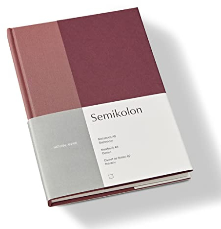 Semikolon 368738 Notizbuch Natural Affair A5 dotted - 176 Seiten, cremeweißes Papier - Lesezeichen - Blossom