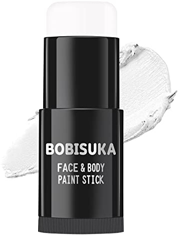 BOBISUKA Halloween Peinture Visage Blanc,Face Paint Stick White | Peinture Corporelle pour Théâtre,Fêtes,Evénements Scolaires,Carnavals,Clowns,Squelettes,Zombies