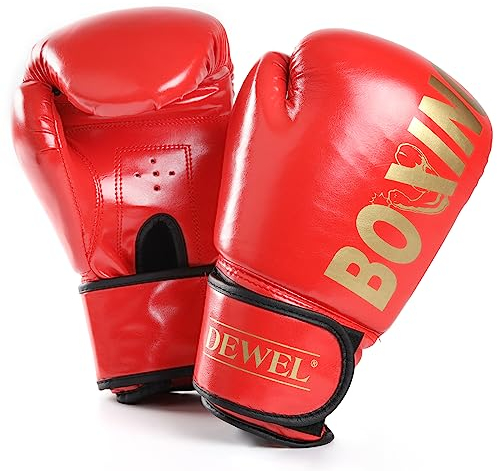 DEWEL Boxhandschuhe 8oz für Harte Schläge & schnelles K.O.| MMA Box Handschuhe zum Kampfsport, MMA, Sparring, Muay Thai, Boxen | Boxhandschuhe Männer & Damen