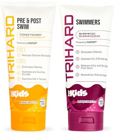 TRIHARD Kids Swim Shampoo & Conditioner Kit – Chlorine-Free Hair Care | Removes Chlorine & Saltwater, Hydrates Dry Hair, Safe for All Hair Types