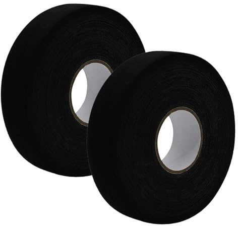 Dwitkul 2 Rollos Cinta Stick Hockey Cinta Palo Hockey 25m x 25mm Cinta de Hockey Autoadhesivas Cinta Hockey Hielo Cinta para Raqueta de Hockey (Negro)