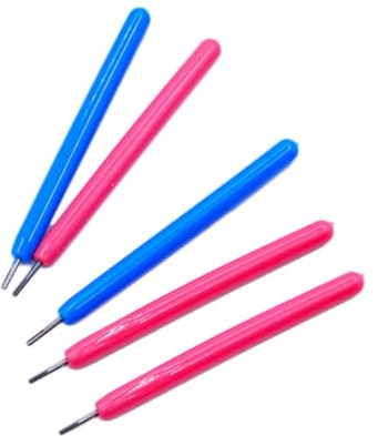 Artibetter Set 5 Pezzi Strumenti per Quilling di Carta Penne Ramificate Rosse e Blu, in Acciaio Inox e Plastica, Antiscivolo per Lavori di Papercraft Creativi