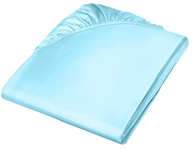 Fleuresse Colours Spannlaken, Uni-Mako-Satin, türkis, 160 x 200 cm