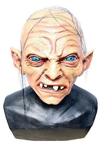 shoperama Hochwertige Latex-Maske in Lebensmittelqualität - Gollum - Herr der Ringe Hobbit