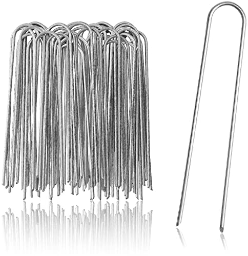 COM-FOUR® 50x ancoraggi a terra in acciaio rivestito - robusti picchetti per il fissaggio di pile e pellicole per erbacce - ancoraggi a terra per giardino e campeggio (050 pezzi - 200x25x3,8 mm)