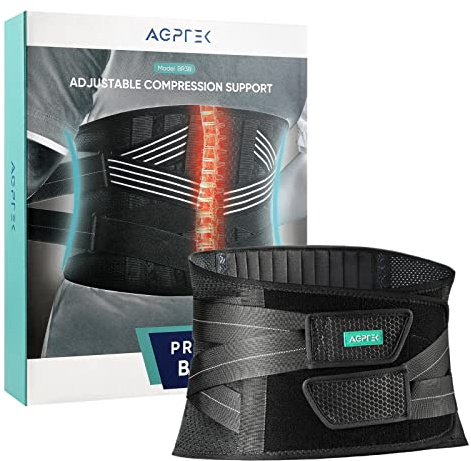 AGPTEK Fascia Lombare Supporto Schiena, Cintura Lombare di Sostegno Confortevole e Traspirante per Uomo e Donna, per Alleviare il Dolore dell'ernia del Disco, la Sciatica, la Scoliosi (S: 70-85cm)