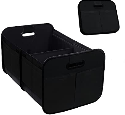 CGEAMDY Organiseur de coffre pliable multi-compartiments, grande capacité et étanche, poignées renforcées, accessoires de voiture pour SUV et camion