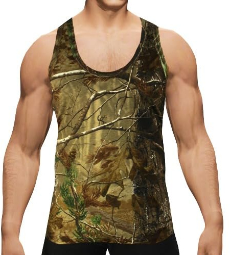 FiTMOST Mens Jungle Print Vest Camouflage Forest Tree Printed Waistcoat Hunting Outdoor Top Trunk Breathable & Comfortable Tank Top for Men