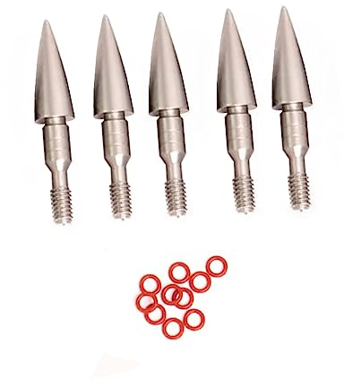 ACCMOS 12Stück Pfeilspitzen für Bogenschießen 70/80/90/100/125/150 Grain Jagd Übung Pfeilspitze Verjüngt Rostfreier Stahl Pfeilspitze (100 Grain)