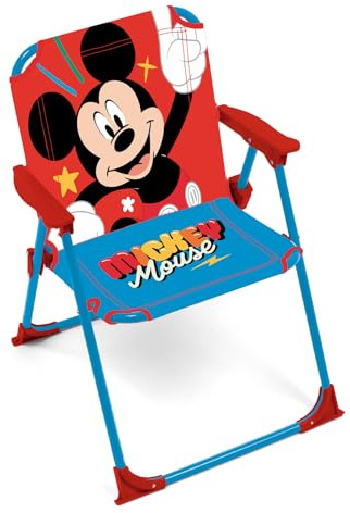 ARDITEX Silla Plegable con Brazos de Mickey Mouse de Disney - 38x32x53cm - Adecuado para jardín, Camping, Playa o montaña - Ideal para niños y niñas.