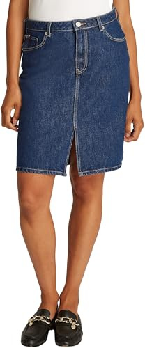 Tommy Hilfiger Women’s Straight Ace Knee Length Denim Skirt, Blue (Ace), 14