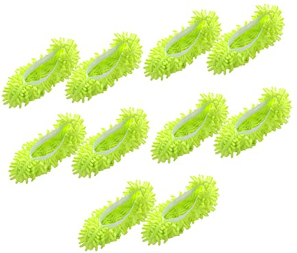 BCOATH 10 Pièces Couvre-Chaussures en Chenille pour Nettoyage des Sols, Lavables et Réutilisables Cordon Élastique, Pantoufles Balai pour Ménage Quotidien