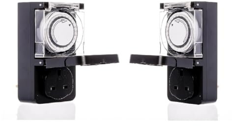 Team Controls 24 Hour Segment Timer Switch With Cover - Energy Saver Plug Standard Size - Plug-in Timer Socket Set - 240v 3 Pin Plug With Programmable Time Controller Pair (2 Units Supplied)