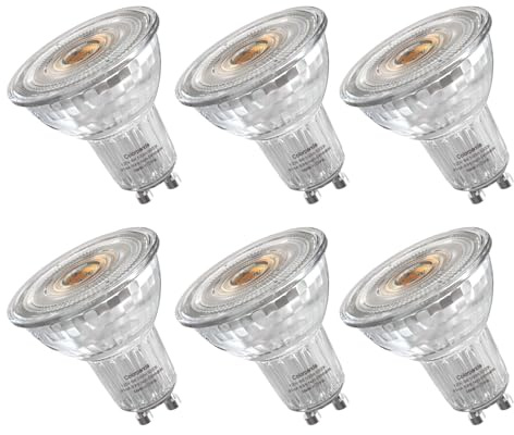 GU10 LED Light Bulbs Non-Dimmable, 500lm CRI90 5000K Nature Light GU10 Bulb Replacement for Recessed Track Lighting, 6W LED Bulbs with 36° Beam for Kitchen, Range Hood, Living Room, Bedroom, 6 Pack