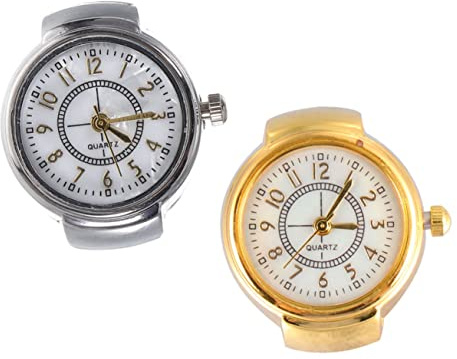 TEMPNAP 2Pcs Vintage Finger Ring Watch Digital Design Comfortable Fit Lightweight Safe for Men and Women Stylish Finger Watches Colors
