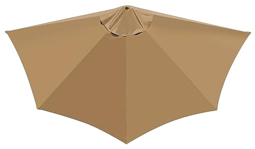IGTOPS Telo di ricambio per ombrellone semicircolare, 2,7m copertura per ombrellone da esterno, ombrellone da balcone, protezione UV 30+, telo parasole e antipioggia, per giardino e piscine (Cachi)