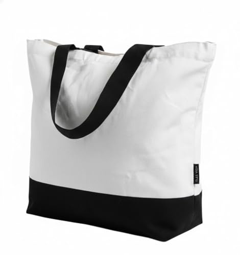 ELES VIDA Bolsa de algodón, 48 x 38 x 12 cm, con certificado Oeko-Tex, bolsa de tela de, bolsa de transporte, bolsa de algodón, bolsa de la compra, bolsa de yute, de tela